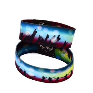 ISO 14443A MF 1K Chip Woven Material Customized logo Printed Elastic RFID Wristband - Woven RFID NFC Wristband