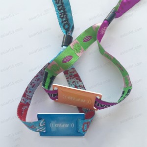 ISO 14443A MF 1K compatible chip Disposable Cheaper Woven RFID Wristband - Woven RFID NFC Wristband
