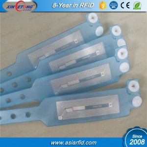 Chip compatible de 1K de MF Fudan F08 PVC RFID Wristbands - Pulsera de tejido RFID NFC