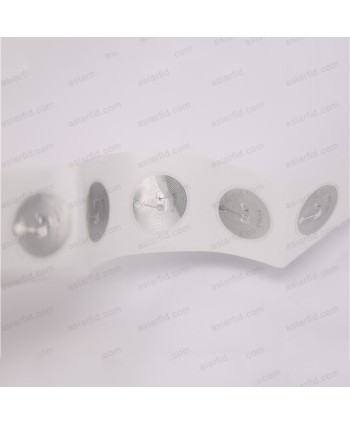 Transparent RFID Sticker Diameter 25mm Fudan F08 HF 1K Wet Inlay