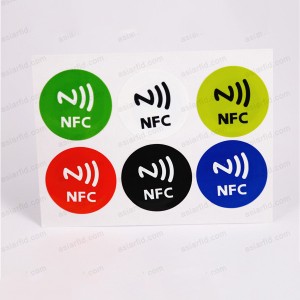 Průměr 30 mm NTAG213 NFC nálepku 6 KS a 6 barevných NFC Tag v jednom listu - NFC Tag sticker